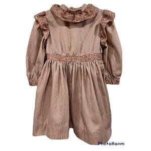 Vintage Yves Saint Laurent Prairie Cottagecore Cotton Dress Girls 5 USA EUC